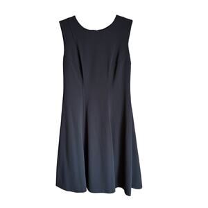 Tommy Hilfiger Black Sleeveless Fit & Flare Knit Dress Sz 12 LBD Classic Evening